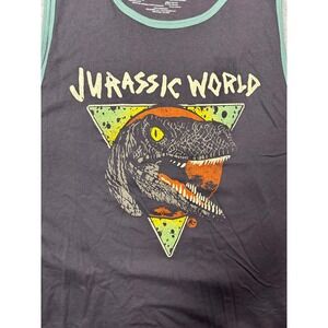 Jurassic World Graphic Tank Top Men's XL Dinosaur Raptor Movie Tee